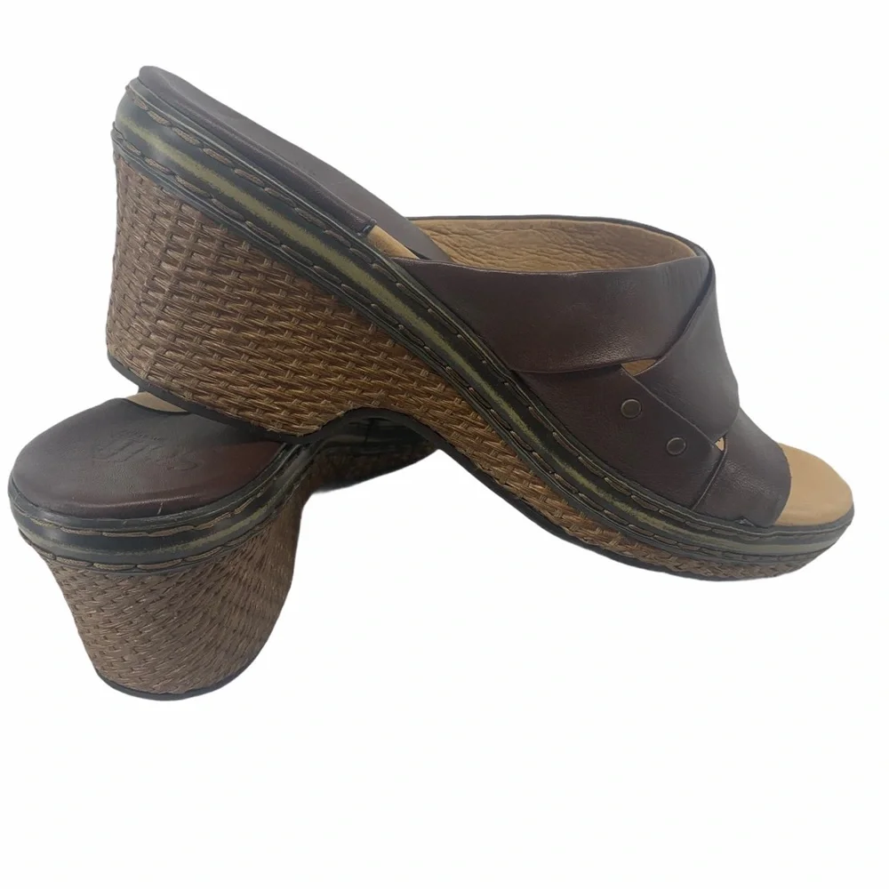 Sofft wedge leather mules‎